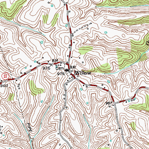 Topographic Map of Pearl Post Office (historical), KY