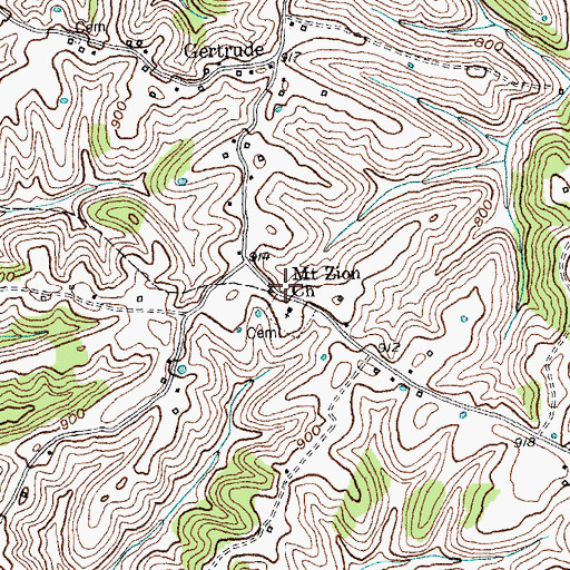 Topographic Map of School Number Thirteen (historical), KY