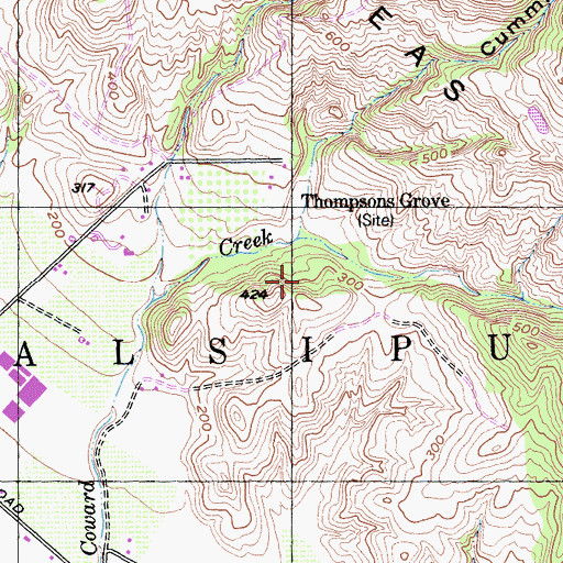 Topographic Map of Thompsons Grove, CA