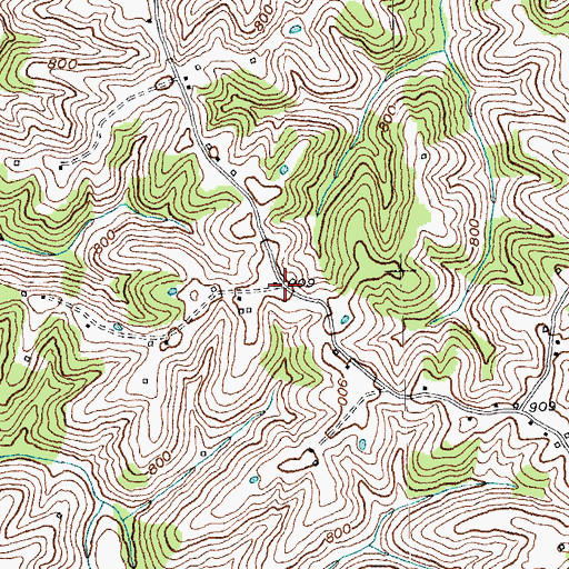 Topographic Map of Watson Chapel, KY