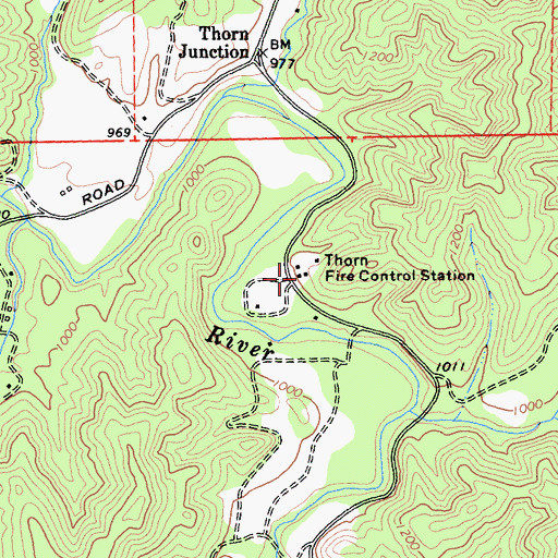 Topographic Map of Thorn Fire Control Station, CA