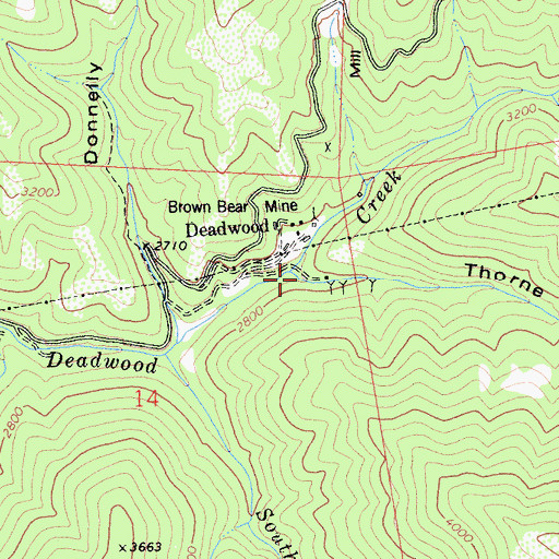 Topographic Map of Thorne Gulch, CA