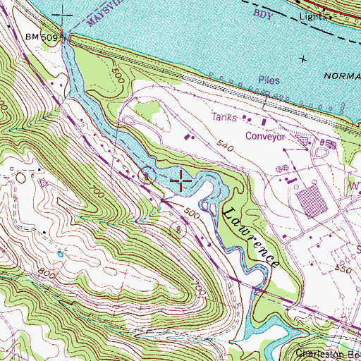 Topographic Map of Charlestown Bar (historical), KY