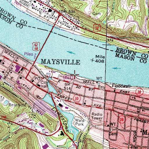 Topographic Map of Hamilton Landing, KY