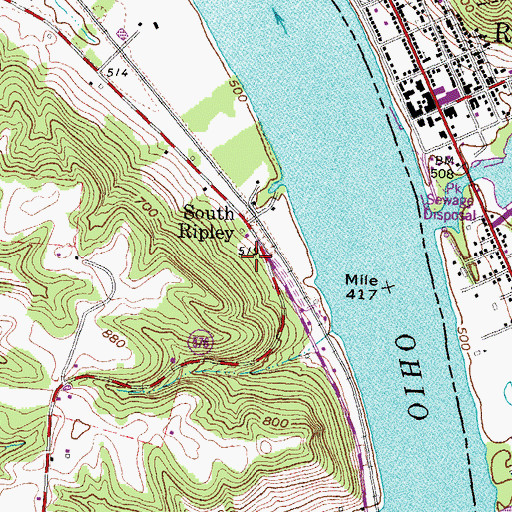 Topographic Map of Howard Post Office (historical), KY
