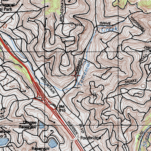 Topographic Map of Thornhill Elementary School, CA