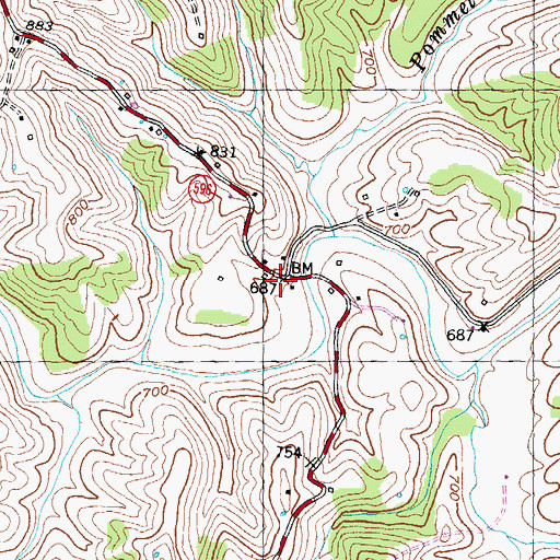 Topographic Map of Kennard Post Office (historical), KY