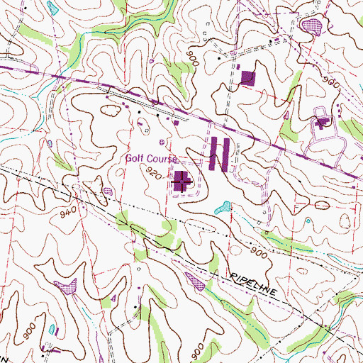 Topographic Map of Kenton Station Golf Course, KY