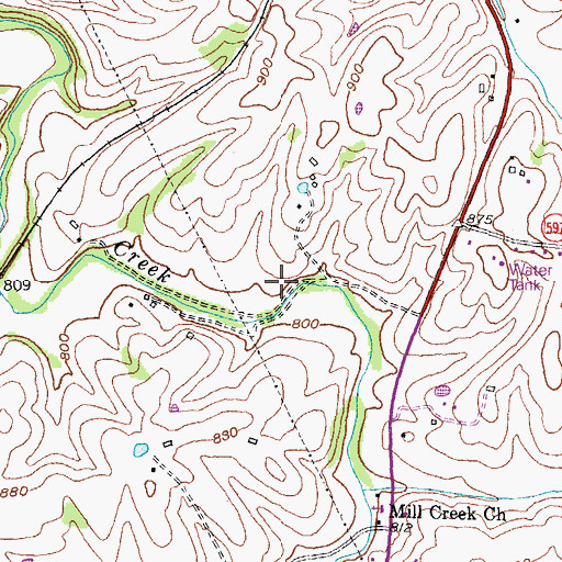 Topographic Map of Lees Church, KY