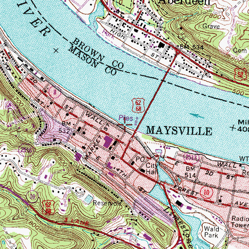 Topographic Map of Limestone Landing, KY