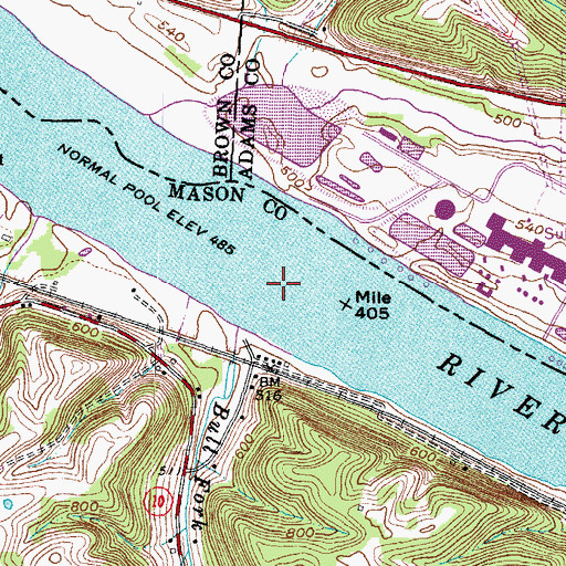 Topographic Map of Lock Number Twenty-Three (historical), KY