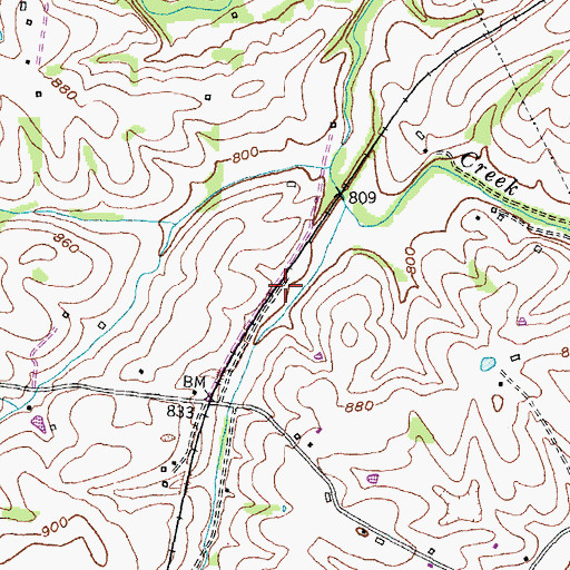 Topographic Map of Mill Creek Railroad Station (historical), KY