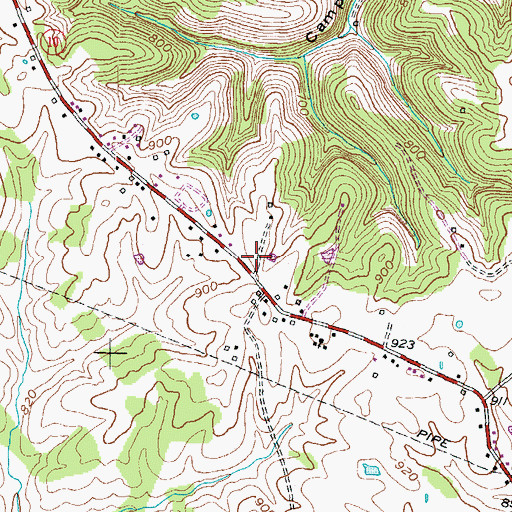 Topographic Map of Plaineview Church, KY