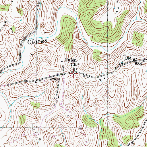 Topographic Map of School Number Thirty-three (historical), KY
