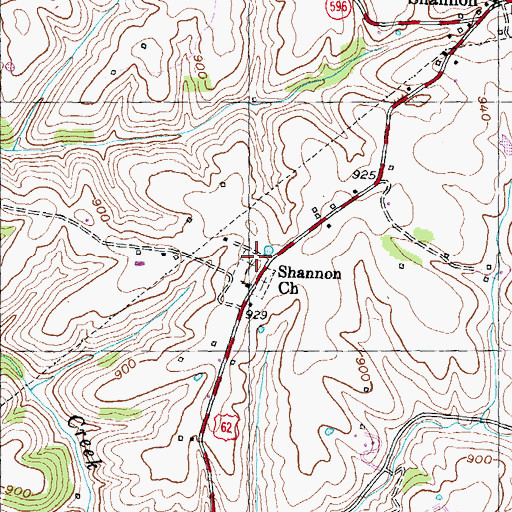 Topographic Map of Shannon Post Office (historical), KY