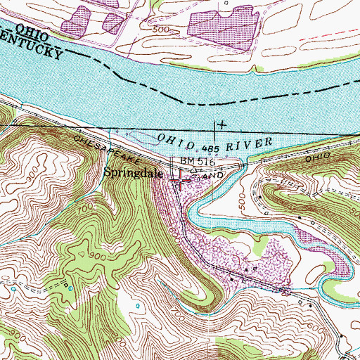 Topographic Map of Springdale Post Office (historical), KY
