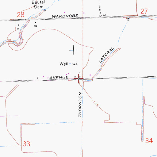 Topographic Map of Thornton Lateral, CA