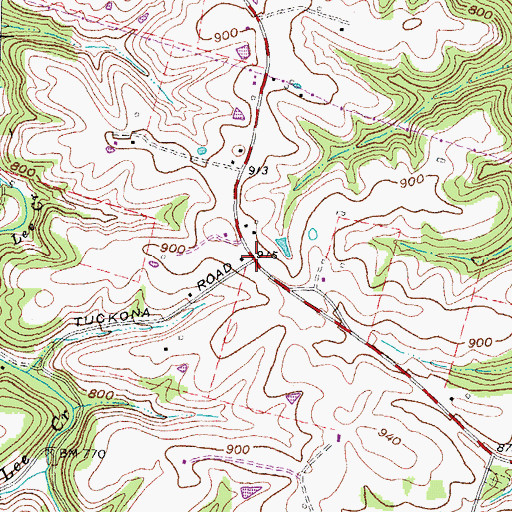 Topographic Map of Tuckahoe Post Office (historical), KY
