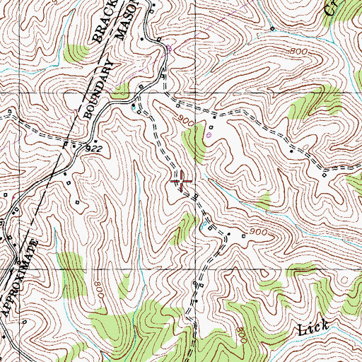 Topographic Map of Two Lick Baptist Church (historical), KY
