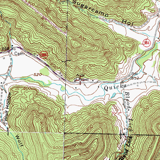Topographic Map of Aills Chapel Church, KY
