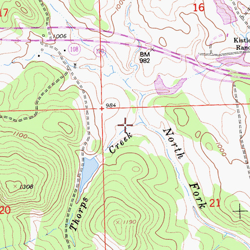 Topographic Map of Thorps Creek, CA