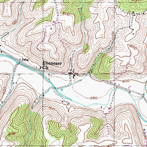 Topographic Map of Boggs Post Office (historical), KY