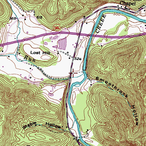 Topographic Map of Bruce Railroad Station (historical), KY