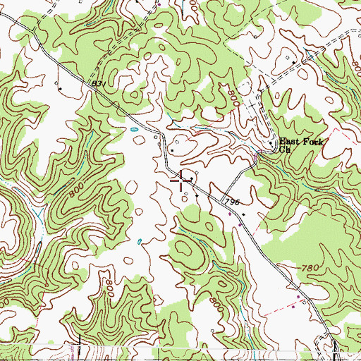 Topographic Map of Chalk Ridge School (historical), KY