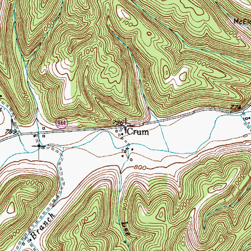 Topographic Map of Crum Post Office (historical), KY