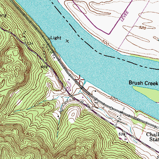 Topographic Map of Cummins Branch, KY