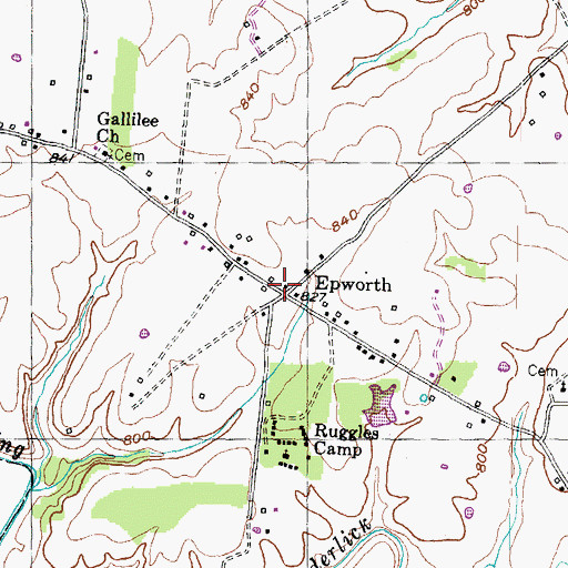Topographic Map of Epworth Post Office (historical), KY