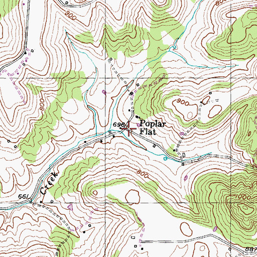 Topographic Map of Everetts House Post Office (historical), KY