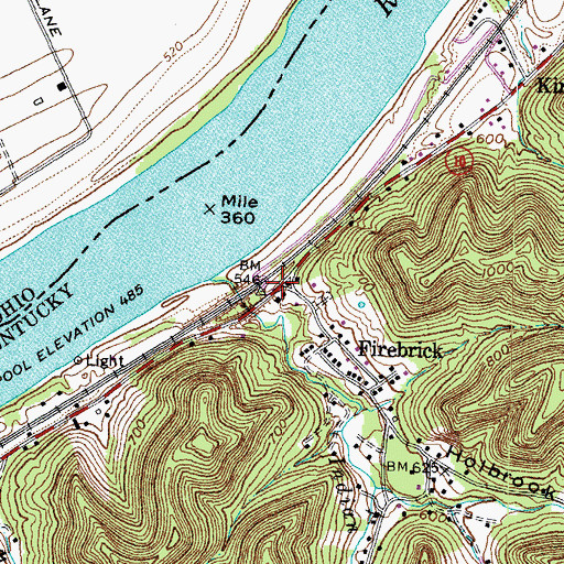 Topographic Map of Firebrick Railroad Station (historical), KY