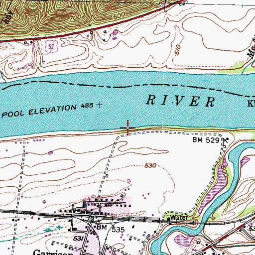 Topographic Map of Garrison Landing (historical), KY