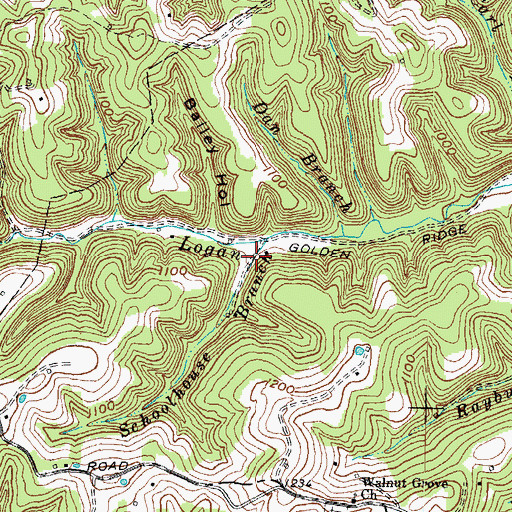 Topographic Map of Golden Ridge Church, KY