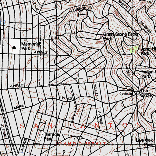 Topographic Map of Thousand Oaks Elementary School, CA
