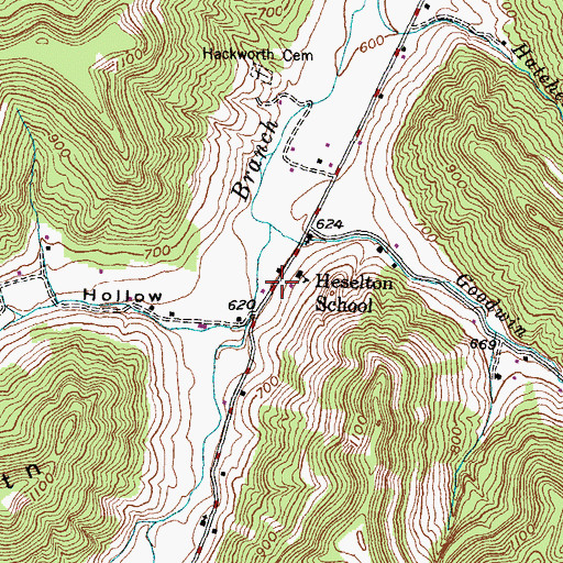 Topographic Map of Hazelton Post Office (historical), KY