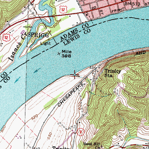 Topographic Map of Irvins Creek, KY