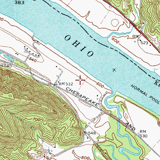 Topographic Map of Kimballs Landing (historical), KY