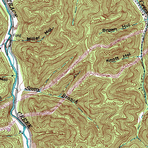 Topographic Map of Kinny Mills Post Office (historical), KY