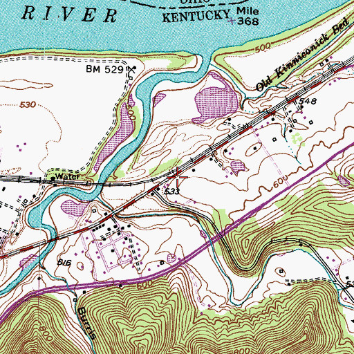 Topographic Map of Lloyd Railroad Station (historical), KY