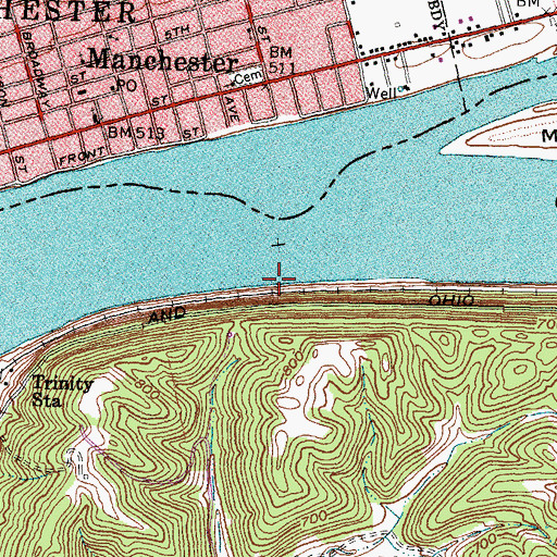 Topographic Map of Manchester Station Landing, KY