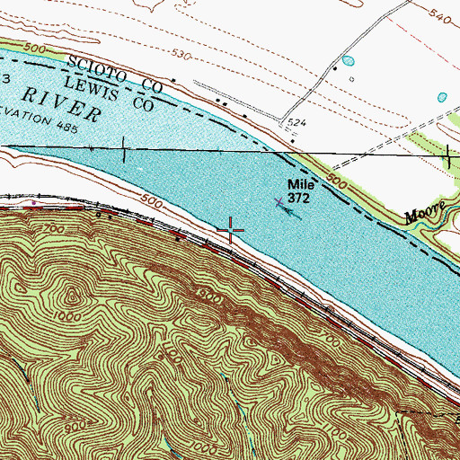 Topographic Map of Murphys Landing (historical), KY