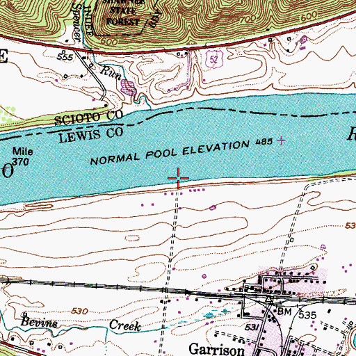 Topographic Map of Murphys Landing (historical), KY