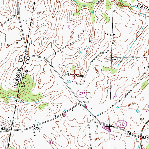 Topographic Map of Nash Cemetery, KY