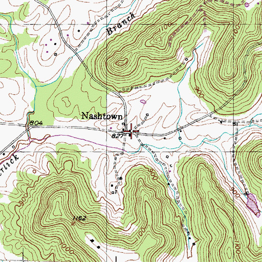 Topographic Map of Nashtown Post Office (historical), KY