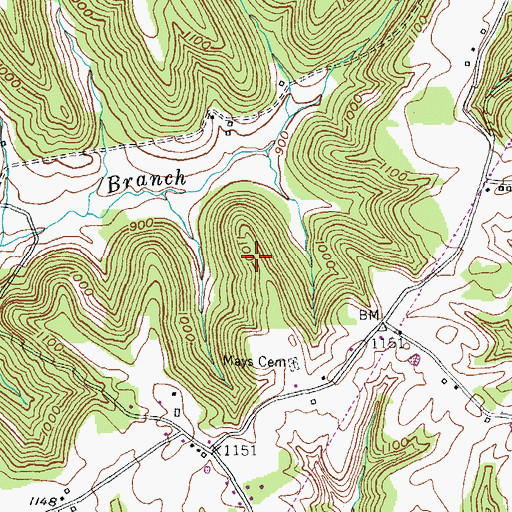Topographic Map of Oak Ridge, KY