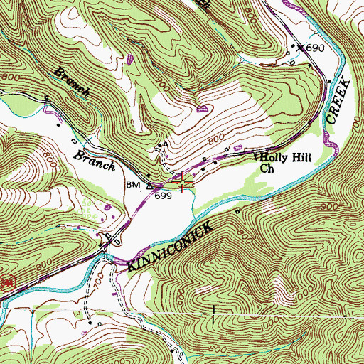 Topographic Map of Randville Post Office (historical), KY