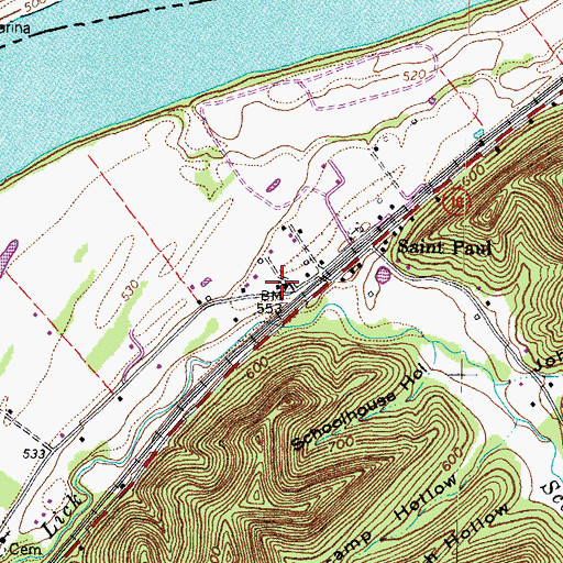 Topographic Map of Saint Paul Methodist Church, KY
