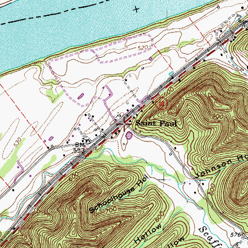 Topographic Map of Saint Pauls Post Office (historical), KY
